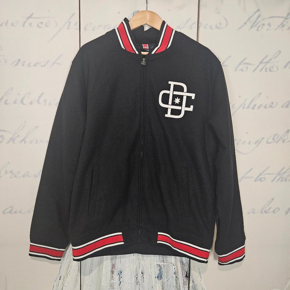 DC Rob Dyrdek‎ Varsity Jacket Mens Size XL Black Red